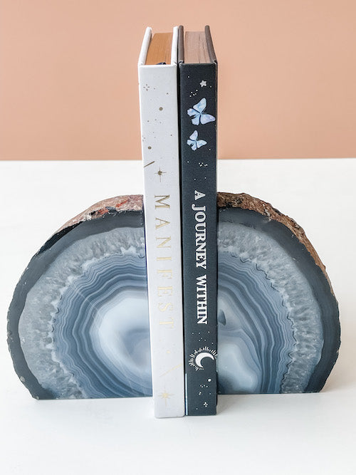 Agate Book Ends - Natural