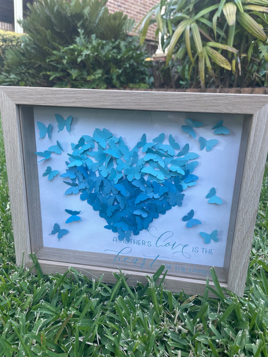 Flower Shadow Box Ombre Butterfly