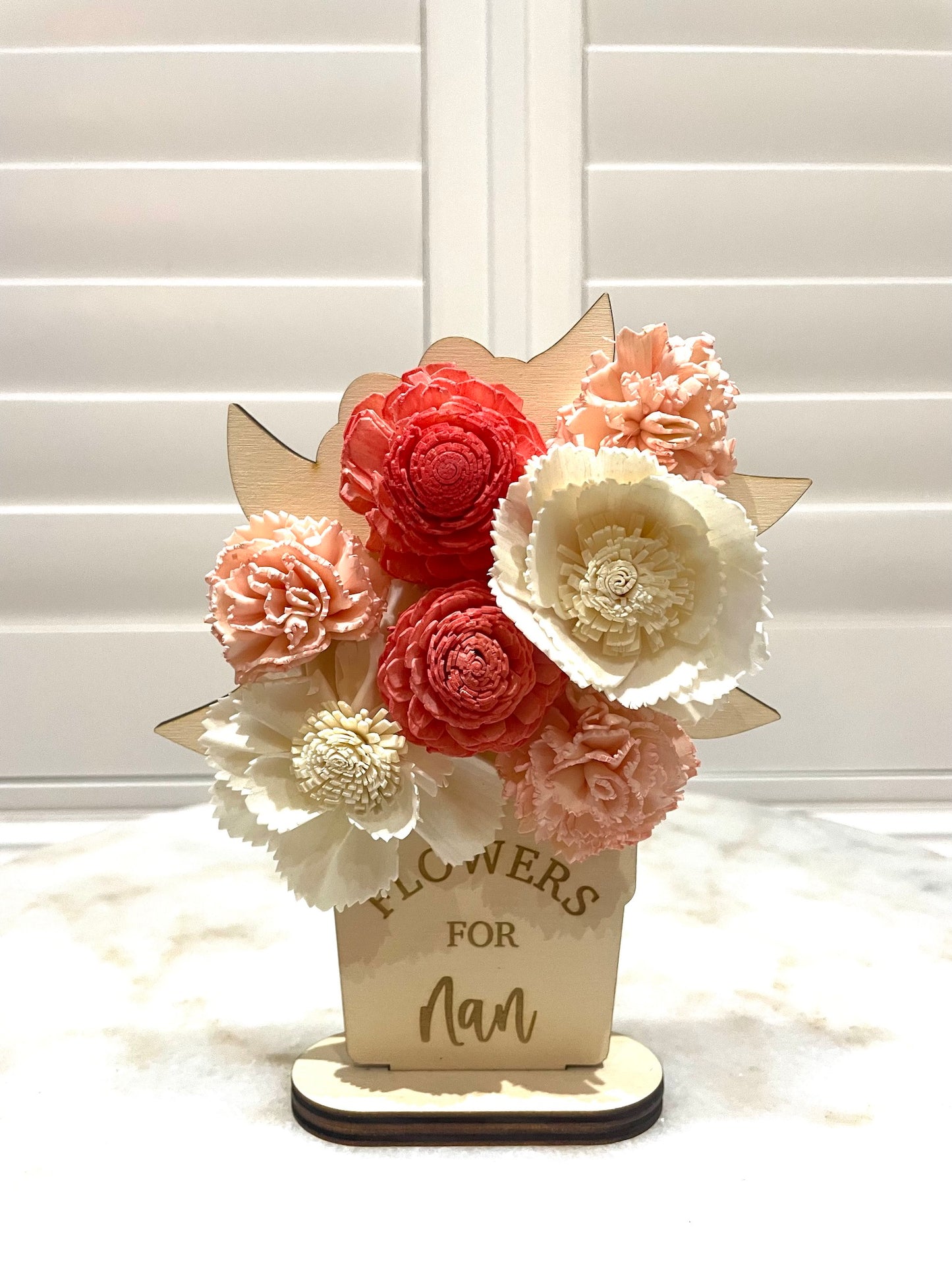 Freestanding Floral Vase Plaque For Nan
