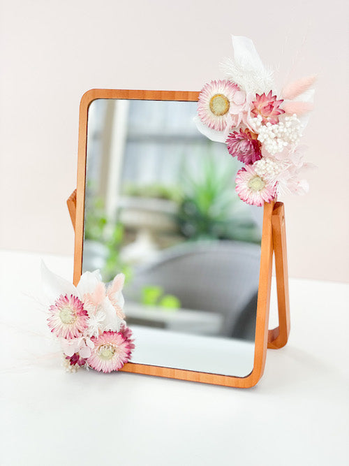 Pink Floral Mirror